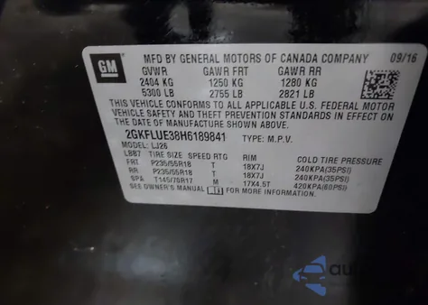 2017 GMC Terrain Slt z USA, uszkodzony, nr VIN 2GKFLUE38H6189841